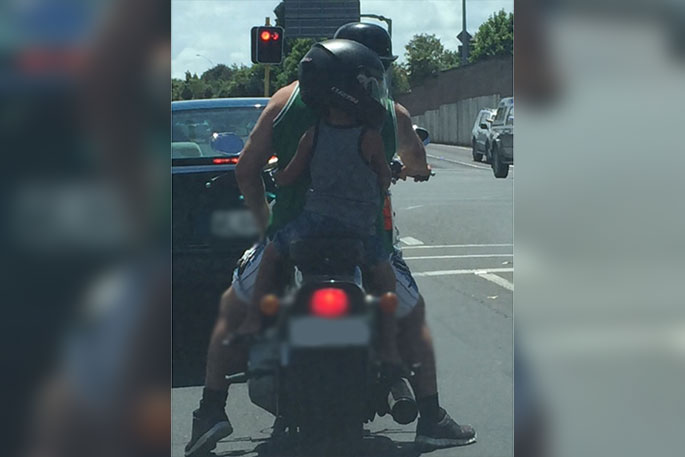 child pillion motorbike